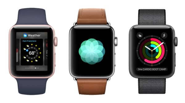 l'immagine conteine 3 apple watch serie 2 di sfondo