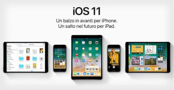l'immagine contiene una schermata con iPhone e iPad con iOs 11