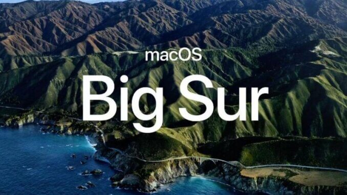 l'immagine contiene la schermata iniziale di macOs di Big Sur