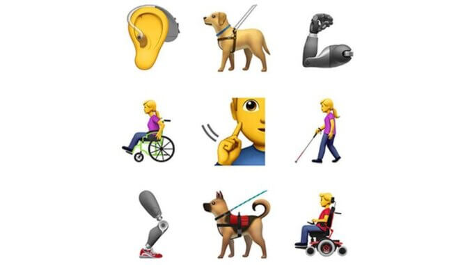 l'immagine contiene le emoji per i disabili
