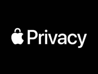 l'immagine contiene la scritta privacy, con il logo apple, con lo sfondo nero.un